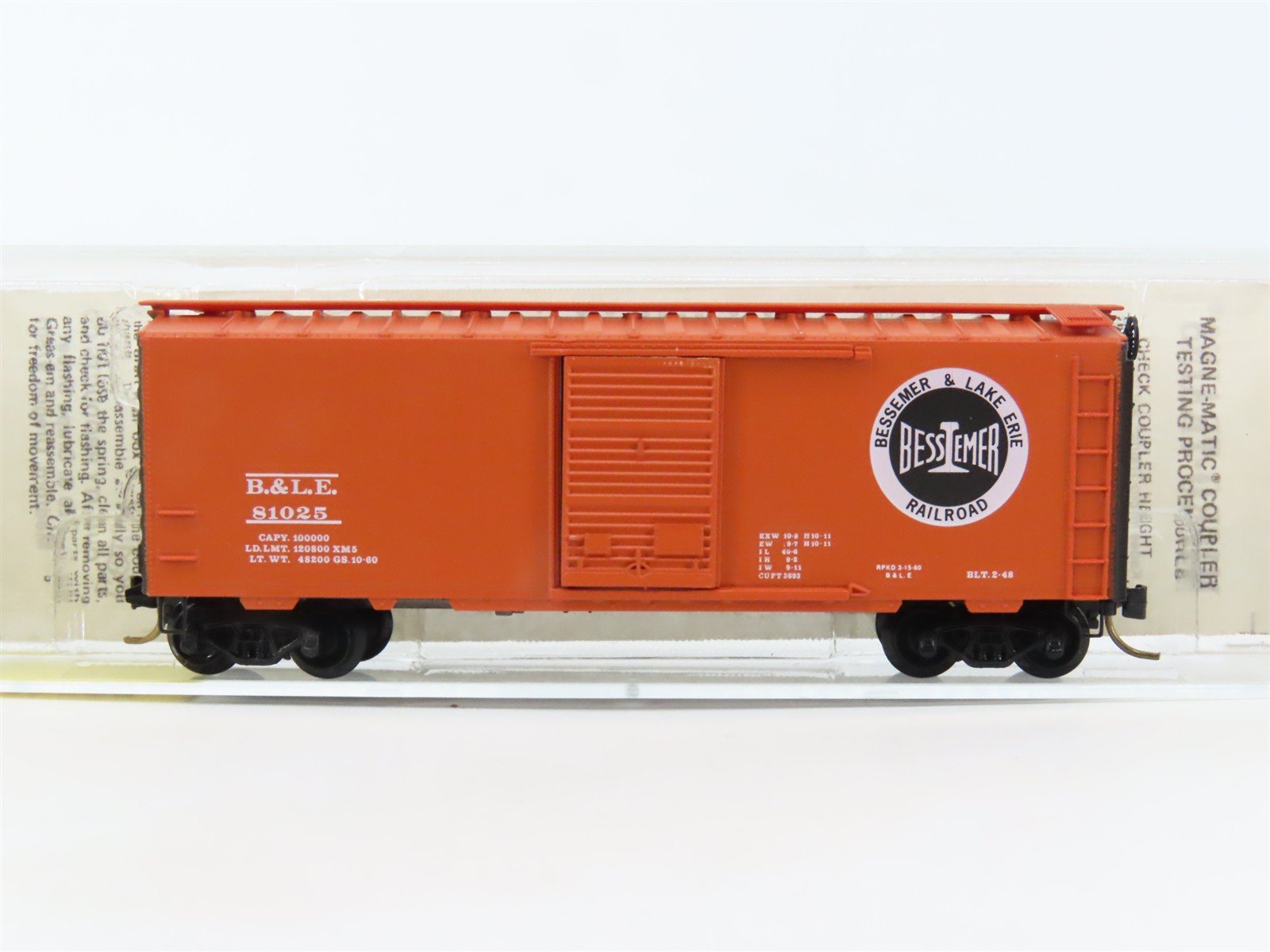 N Scale Micro-Trains/Kadee 20940 B&LE Bessemer & Lake Erie 40' Boxcar #81025