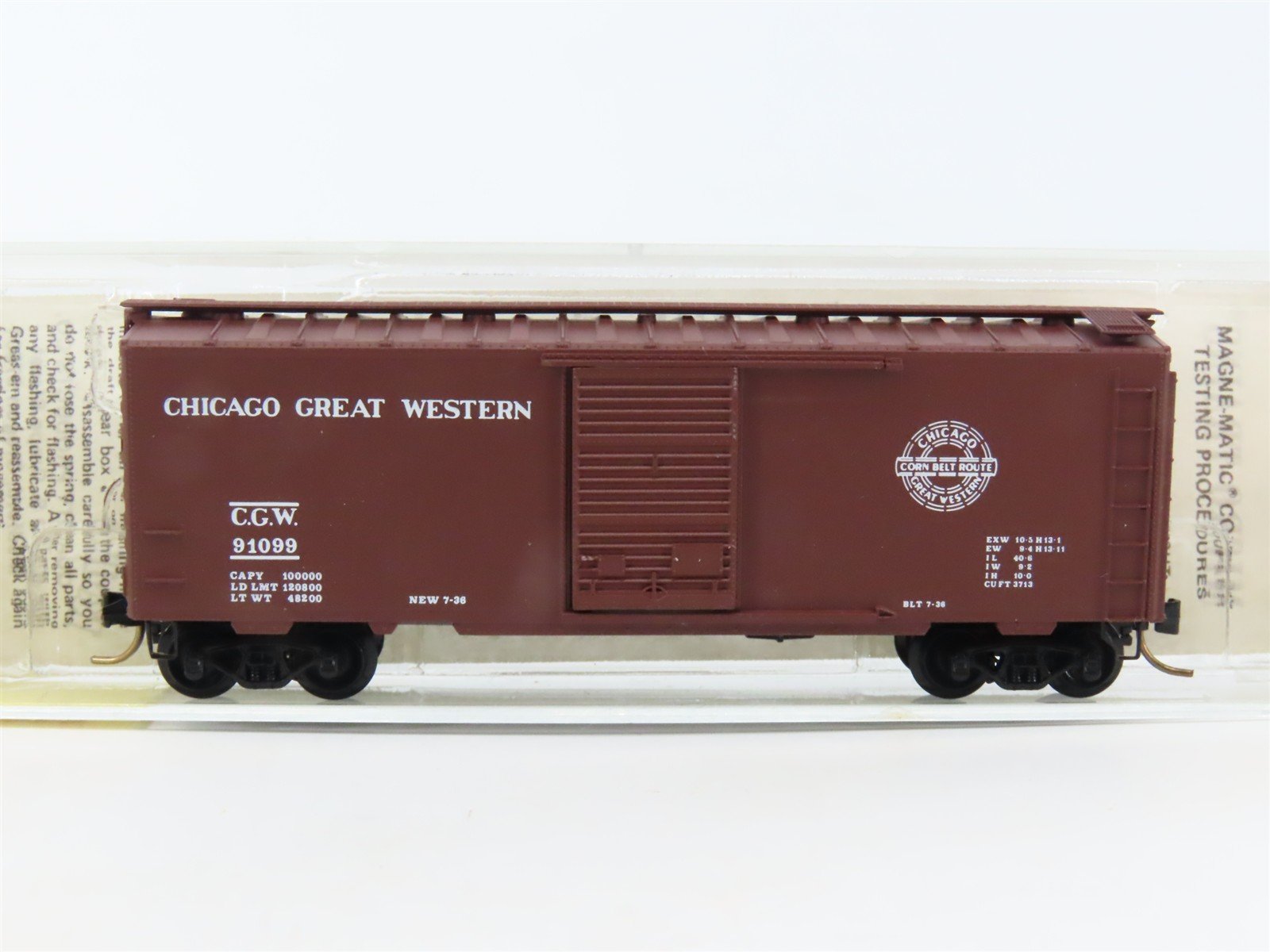 N Scale Micro-Trains/Kadee 20950 CGW Chicago Great Western 40' Boxcar #91099