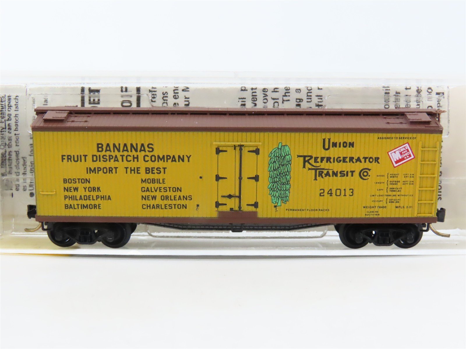 N Scale Micro-Trains MTL 49390 URTC Mobile & Ohio 40' Wood Reefer #24013