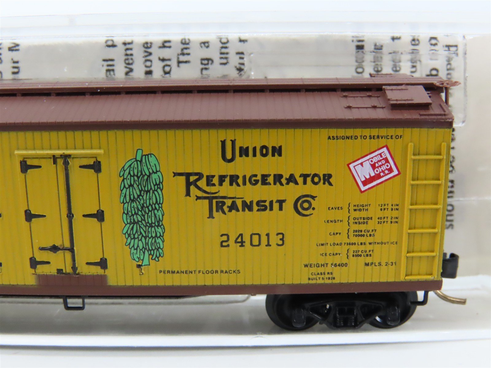 N Scale Micro-Trains MTL 49390 URTC Mobile & Ohio 40' Wood Reefer #24013