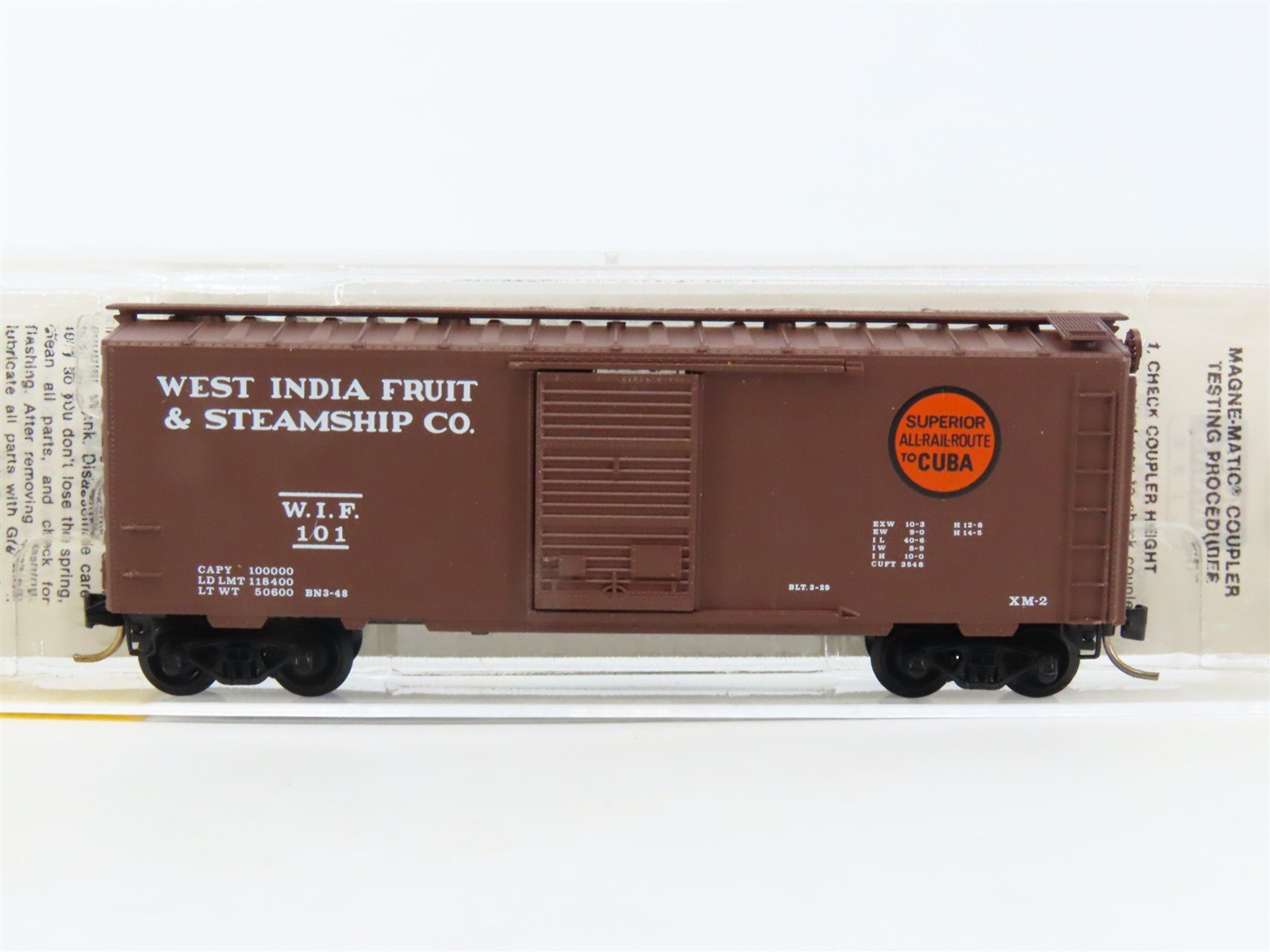 N Scale Micro-Trains MTL 20630 WIF West India Fruit Co. 40' Boxcar #101