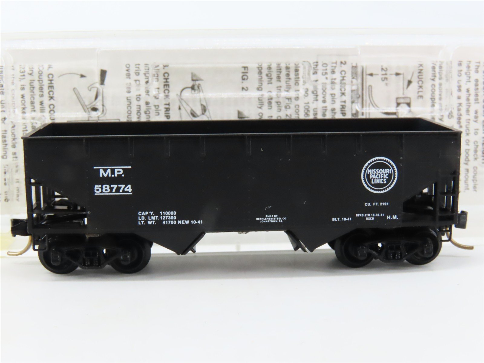 N Scale Micro-Trains MTL 55320 MP Missouri Pacific 33' 2-Bay Open Hopper #58774