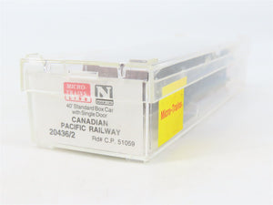 N Scale Micro-Trains MTL 20436/2 CP Canadian Pacific 40' Standard Boxcar #51059