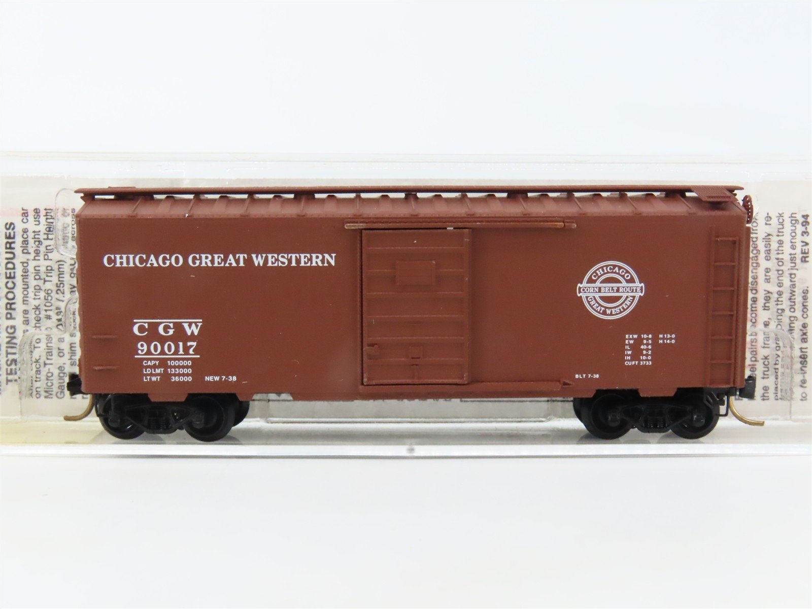 N Micro-Trains MTL 20950 CGW Chicago Great Western 40' Standard Boxcar #90017