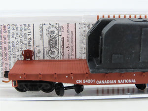 N Scale Micro-Trains MTL 04500320 CN Canadian National 50' Flatcar #54201 wLoad