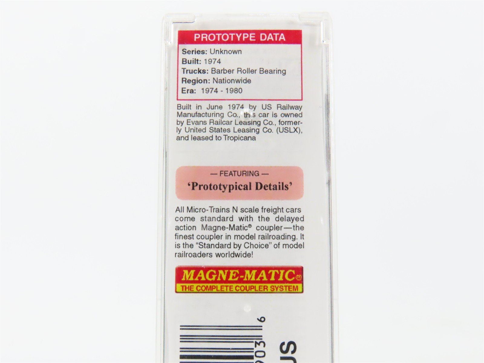 N Scale Micro-Trains MTL 07500040 USLX Tropicana 50' Standard Boxcar #13081