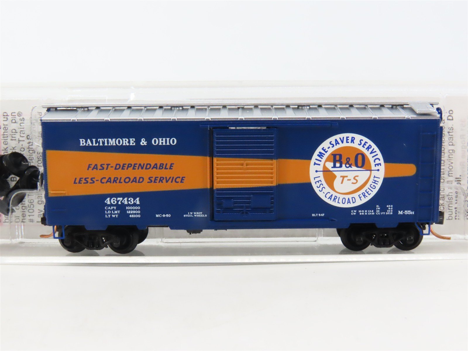 N Scale Micro-Trains MTL 20266 B&O Baltimore & Ohio 40' Standard Boxcar #467434