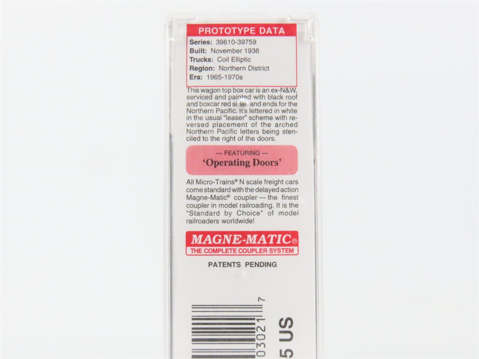 N Scale Micro-Trains 07900020 NP Northern Pacific 50' Box Car 39630 RTR