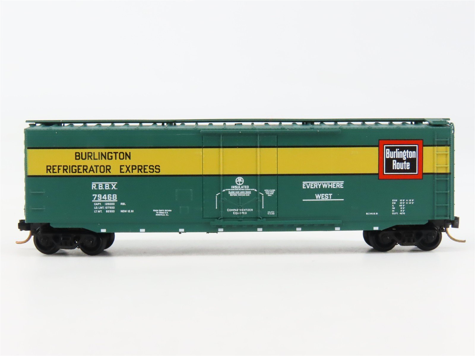 N Scale Micro-Trains 32370 RBBX Chicago, Burlington & Quincy 50' Box Car RTR