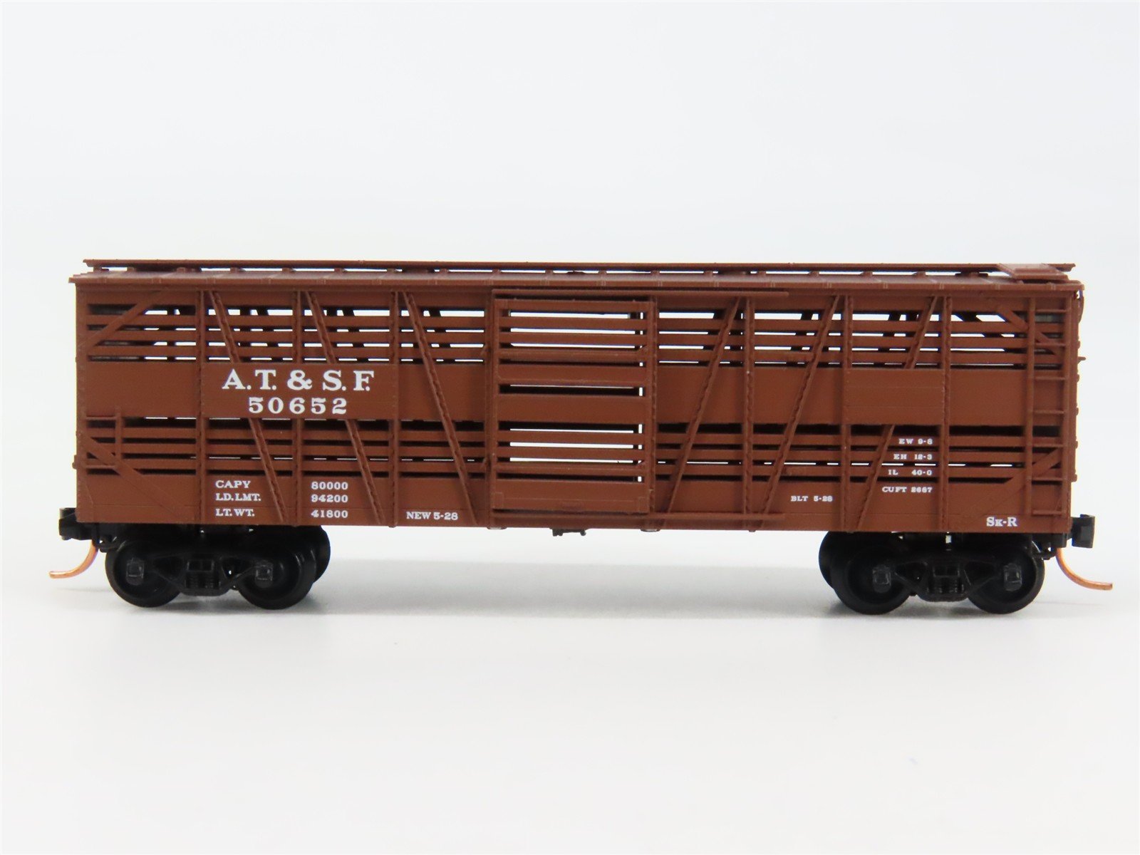 N Scale Micro-Trains 35080 ATSF Santa Fe 40' Stock/Cattle Car 50652 RTR