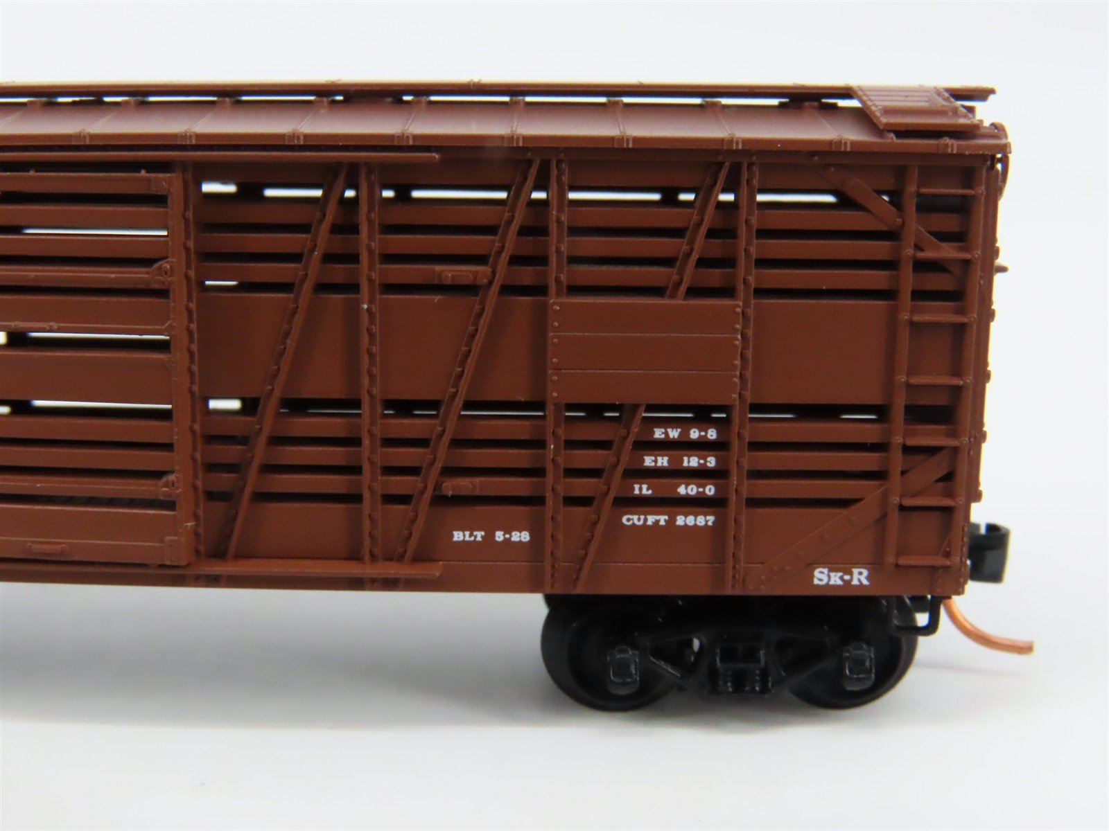 N Scale Micro-Trains 35080 ATSF Santa Fe 40' Stock/Cattle Car 50652 RTR