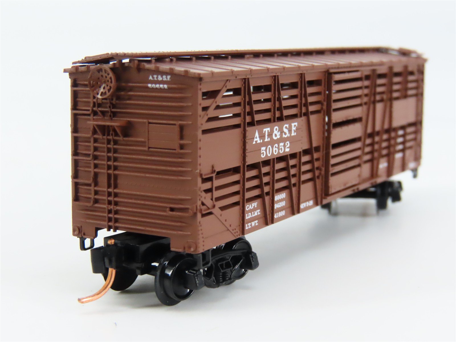 N Scale Micro-Trains 35080 ATSF Santa Fe 40' Stock/Cattle Car 50652 RTR