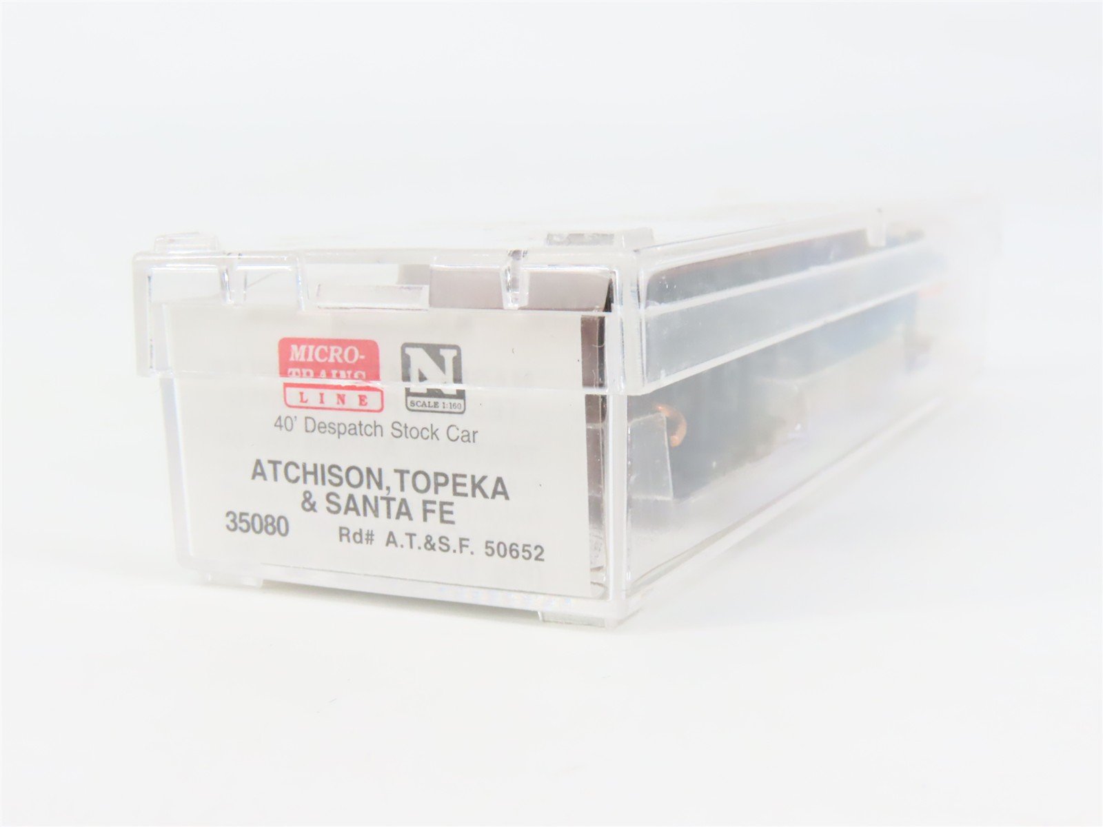 N Scale Micro-Trains 35080 ATSF Santa Fe 40' Stock/Cattle Car 50652 RTR