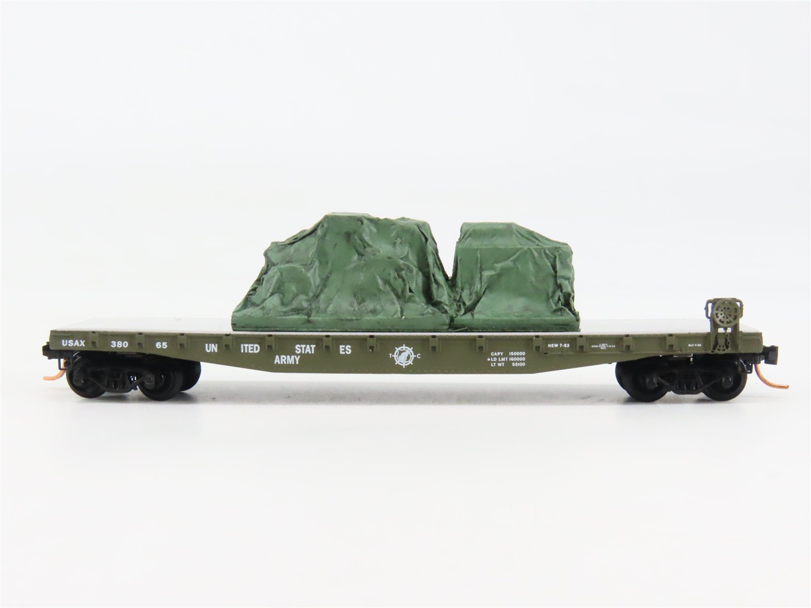 N Scale Micro-Trains 45180 USAX United States Army 50' Flat Car 38065 RTR