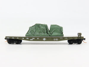 N Scale Micro-Trains 45180 USAX United States Army 50' Flat Car 38065 RTR