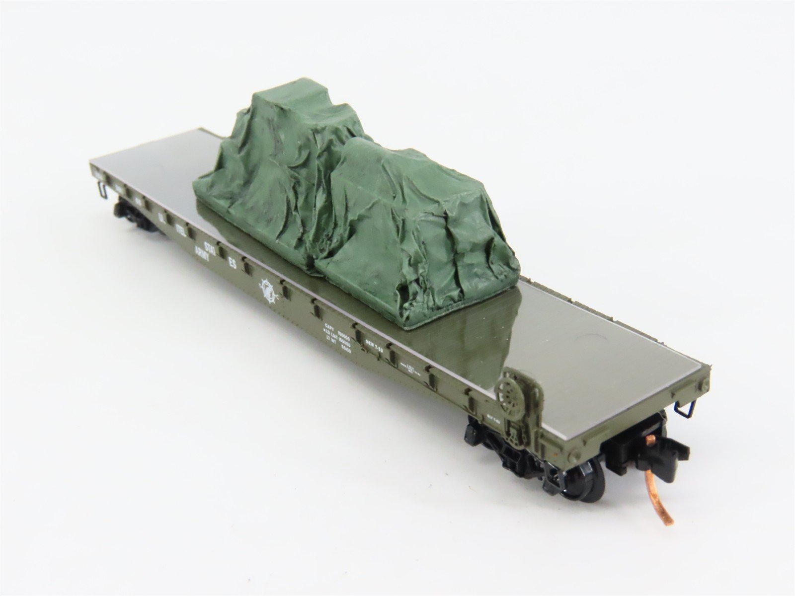 N Scale Micro-Trains 45180 USAX United States Army 50' Flat Car 38065 RTR