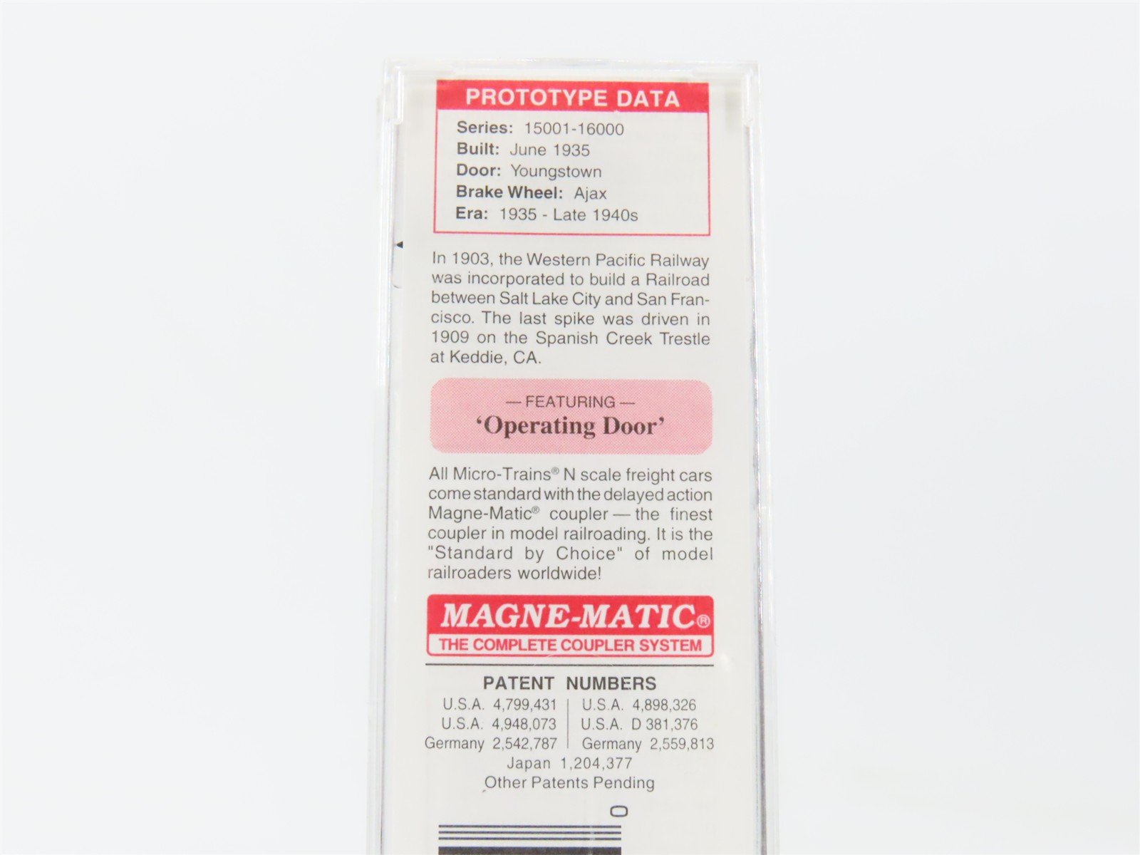 N Scale Micro-Trains 20076 WP Western Pacific 40' Box Car 15299 RTR