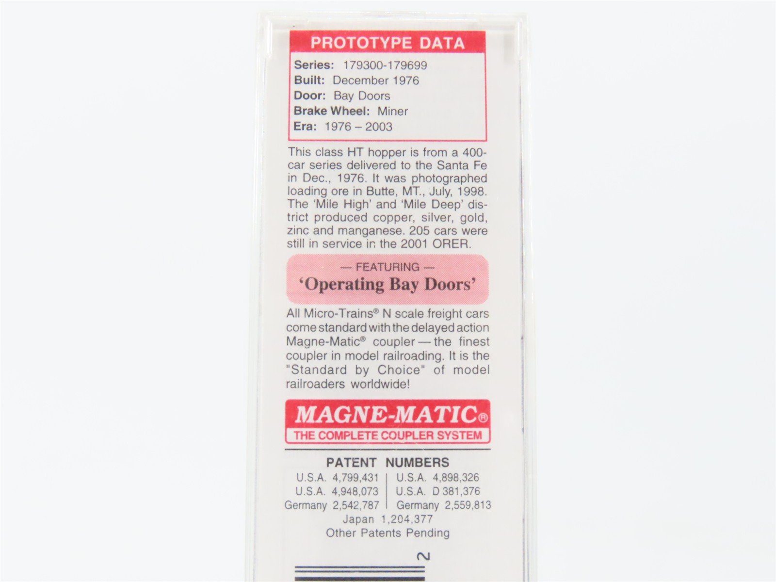 N Scale Micro-Trains 108120.2 ATSF Santa Fe Hopper 179482 RTR