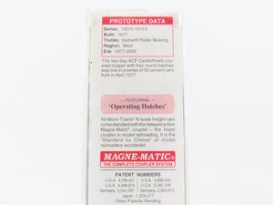 N Scale Micro-Trains 09200020 D&RGW Denver & Rio Grande Western Hopper 10116 RTR