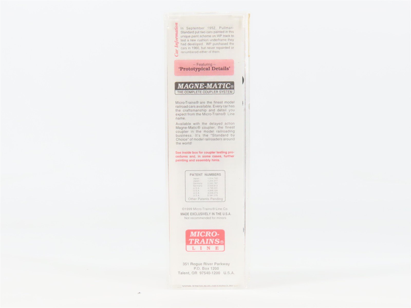 N Scale Micro-Trains 20506 WP Western Pacific 40' Box Car 1952 RTR