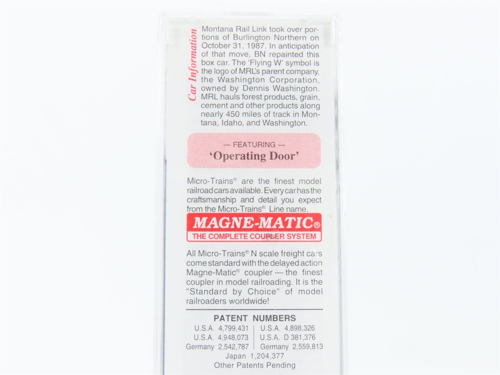 N Scale Micro-Trains 25620 MRL Montana Rail Link 50' Box Car 20030 RTR