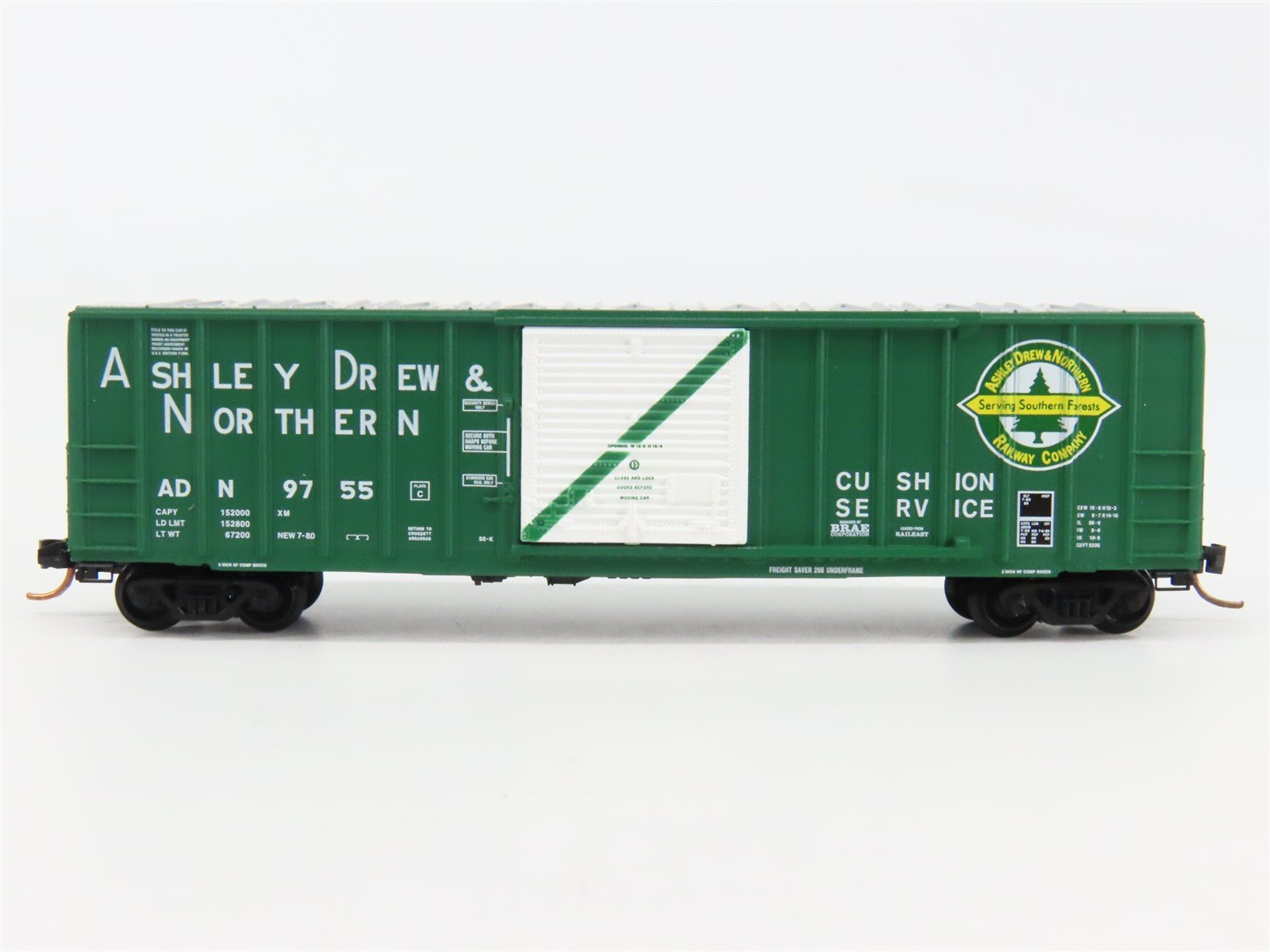N Scale Micro-Trains 25590 ADN Ashley Drew & Northern 50' Box Car 9755 RTR