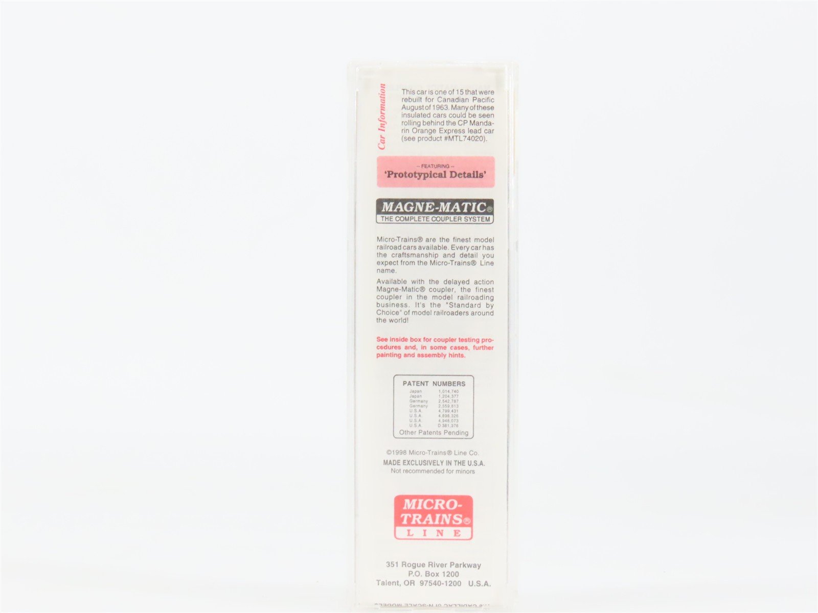 N Scale Micro-Trains 74040/3 CP Canadian Pacific 40' Box Car 285605 RTR