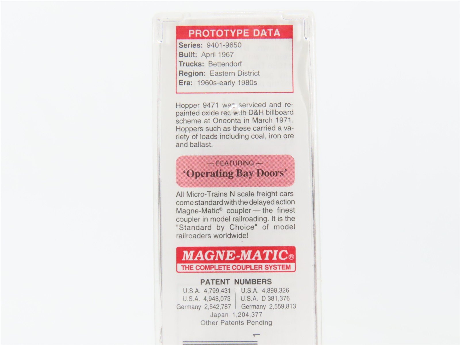 N Scale Micro-Trains 05500340 D&H Delaware & Hudson 33' Hopper 9471 RTR