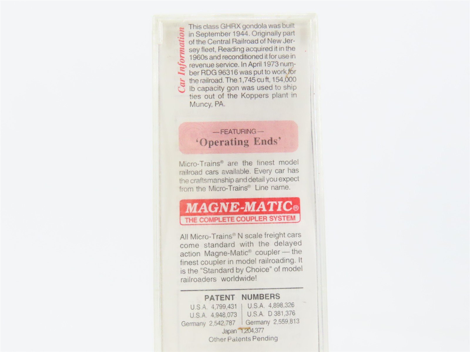 N Scale Micro-Trains 46370 RDG Reading 50' Gondola 96316 RTR