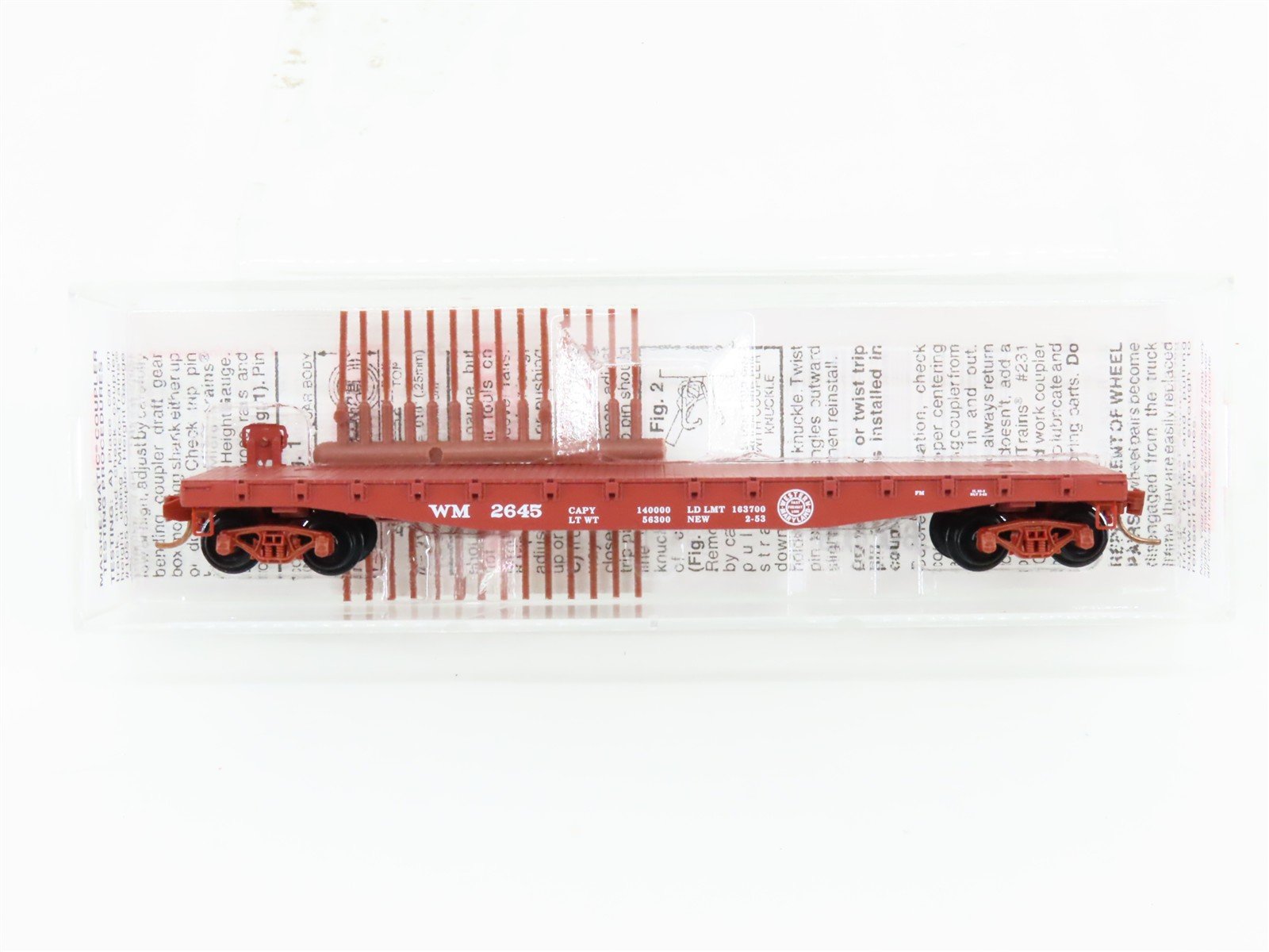 N Scale Micro-Trains 45160 WM Western Maryland 50' Flat Car 2645 RTR