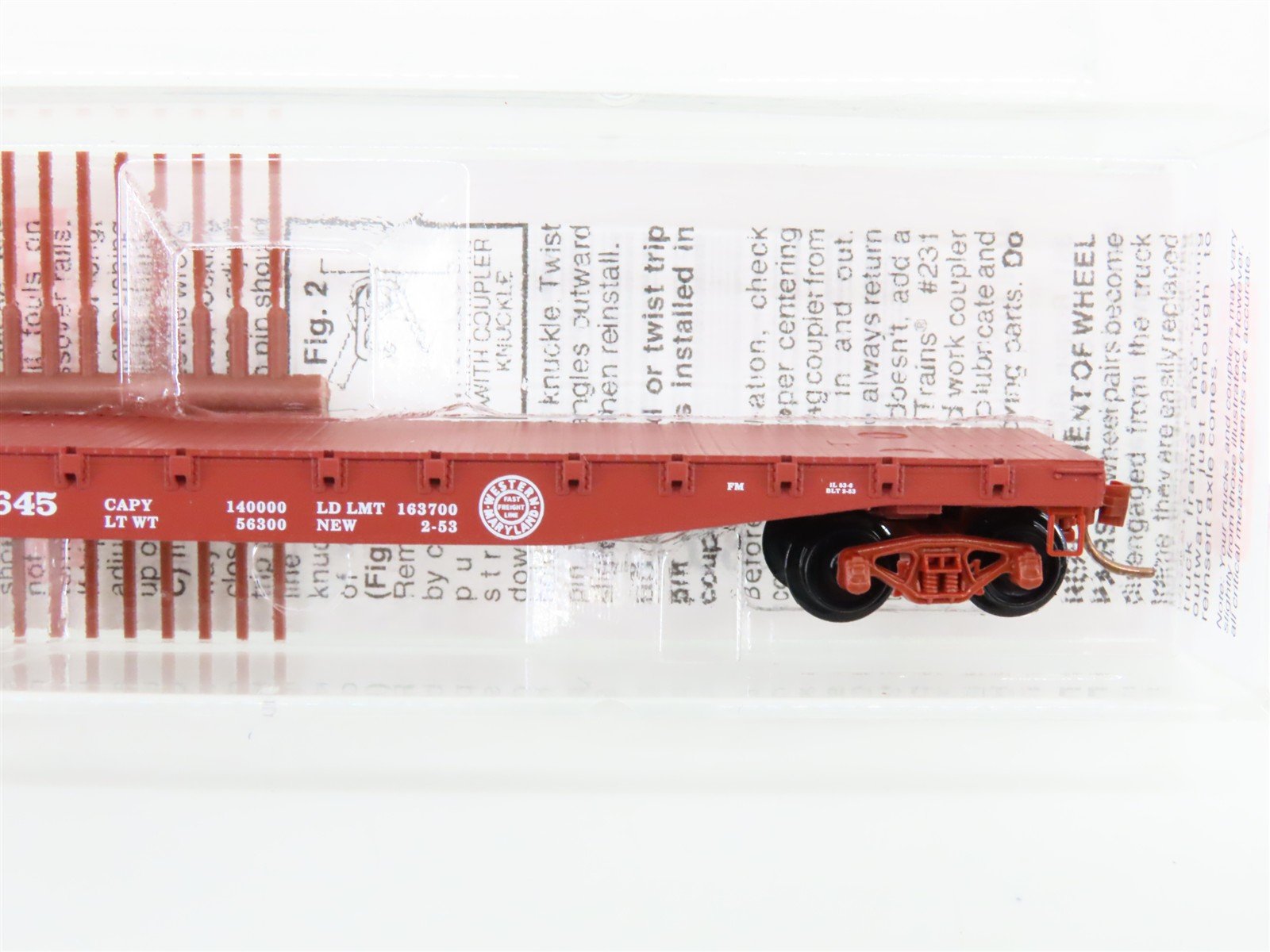 N Scale Micro-Trains 45160 WM Western Maryland 50' Flat Car 2645 RTR