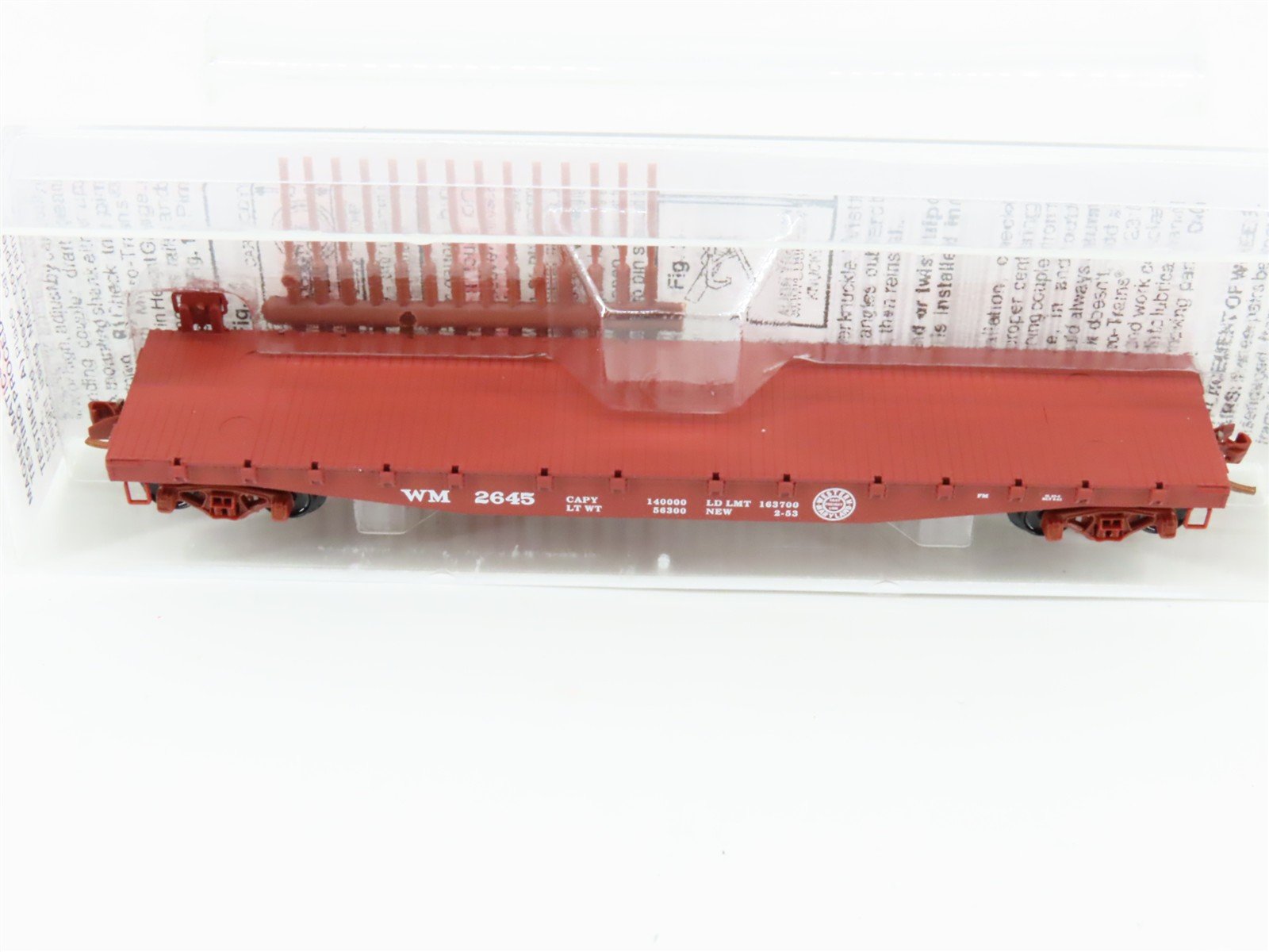 N Scale Micro-Trains 45160 WM Western Maryland 50' Flat Car 2645 RTR