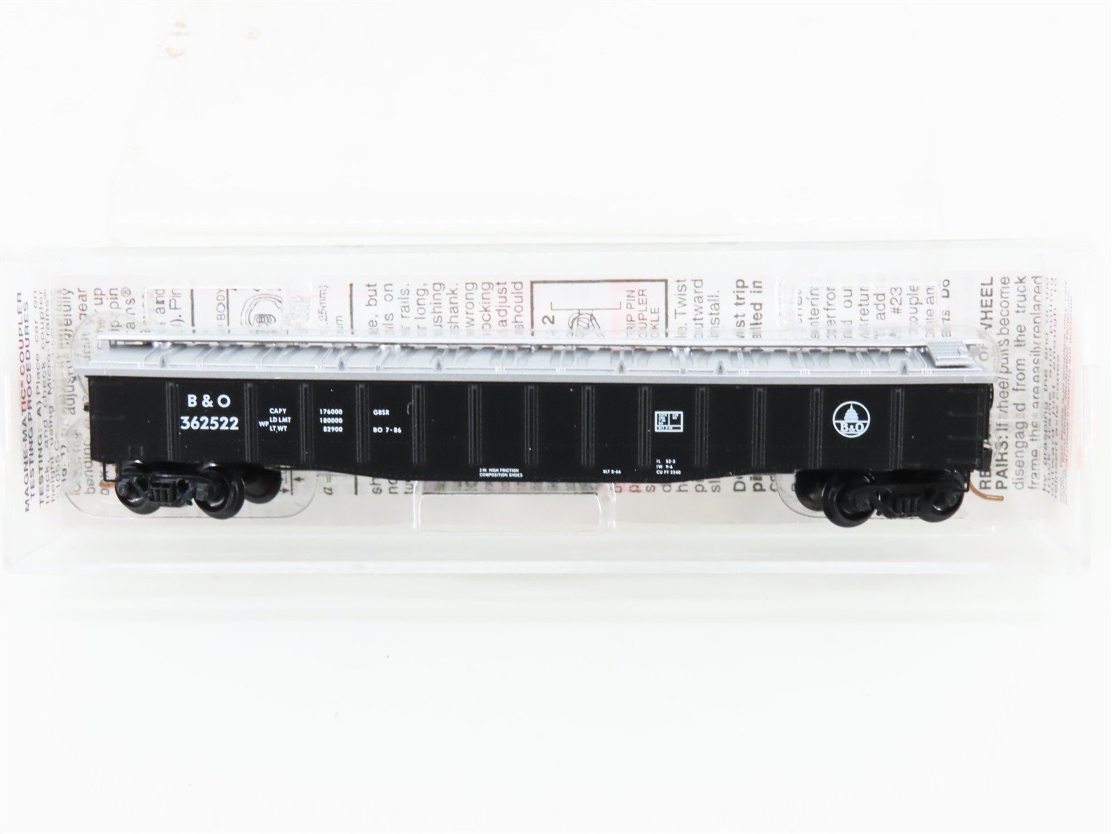 N Scale Micro-Trains 106040 B&O Baltimore & Ohio 50' Gondola 362522 RTR