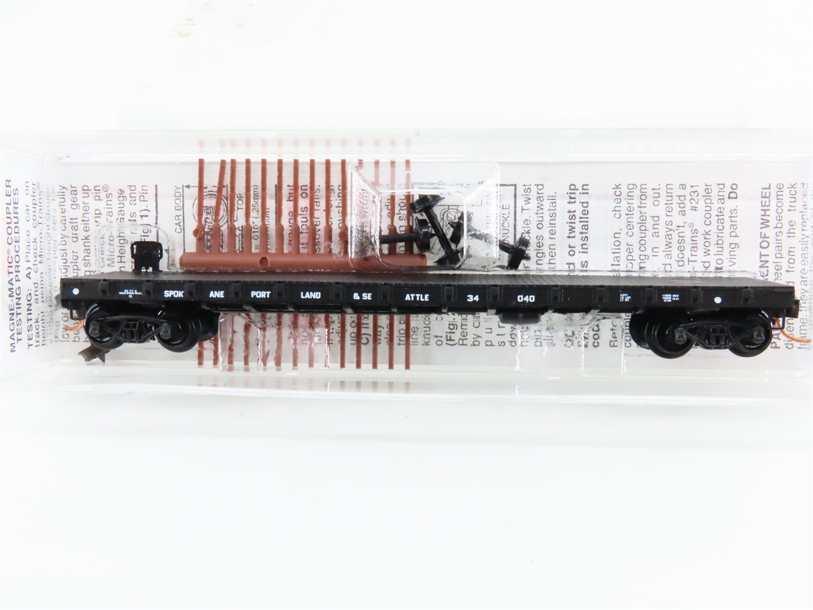 N Scale Micro-Trains 44080 SP&S Spokane, Portland & Seattle 50' Flat Car RTR