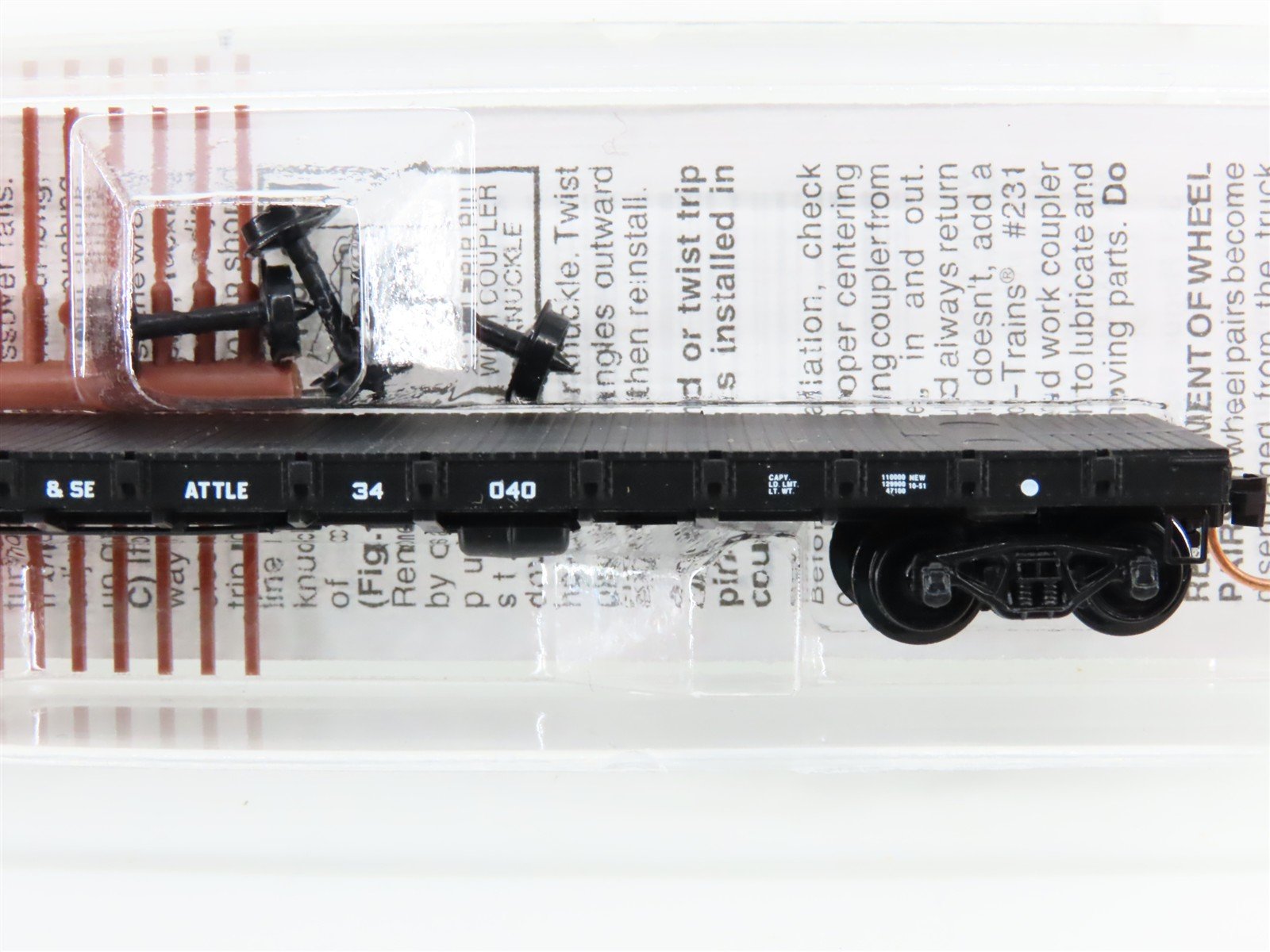 N Scale Micro-Trains 44080 SP&S Spokane, Portland & Seattle 50' Flat Car RTR