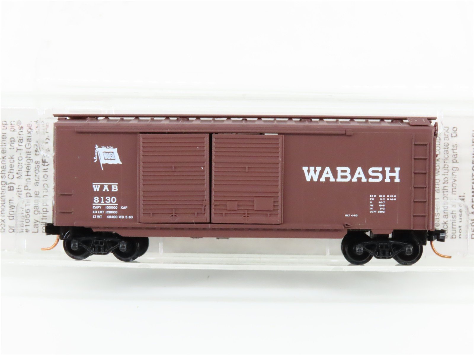 N Scale Micro-Trains 23130 WAB Wabash 40' Box Car 8130 RTR