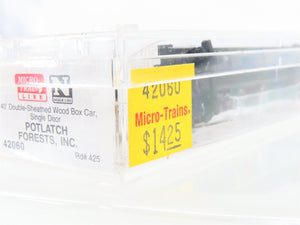 N Scale Micro-Trains 42060 PFI Potlatch Forests, Inc. 40' Box Car 425 RTR