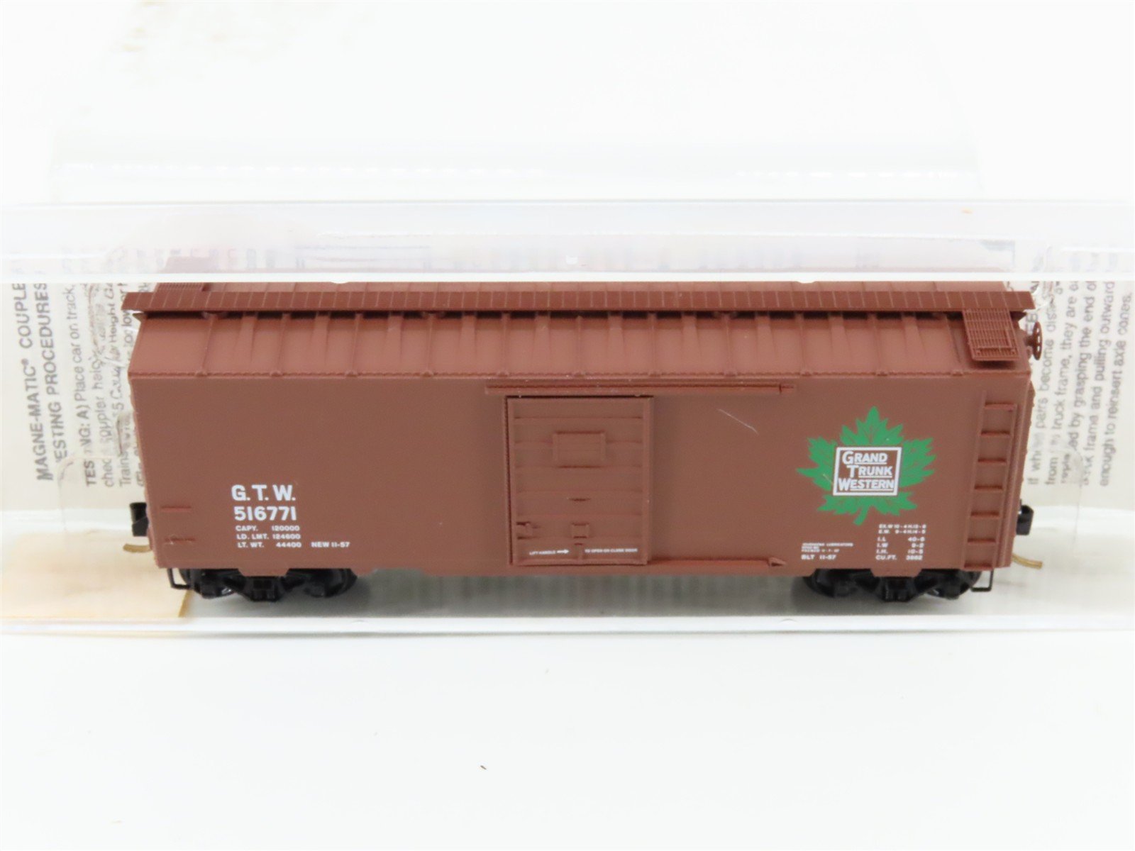 N Scale Micro-Trains 20010 GTW Grand Trunk Western 40' Box Car 516771 RTR