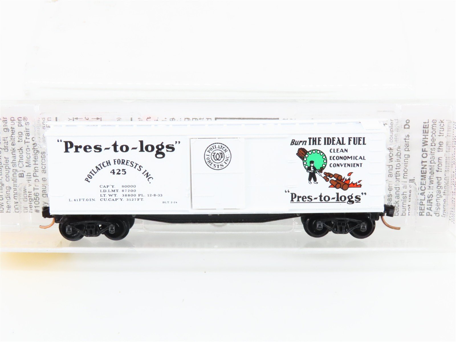 N Scale Micro-Trains 42060 Potlatch Forests, Inc. 40' Box Car 425 RTR