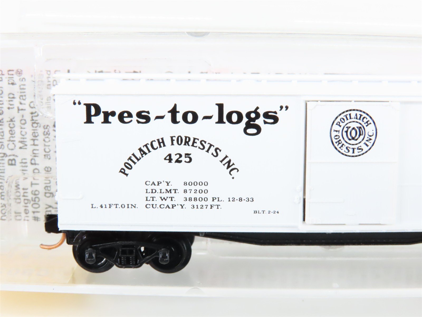 N Scale Micro-Trains 42060 Potlatch Forests, Inc. 40' Box Car 425 RTR
