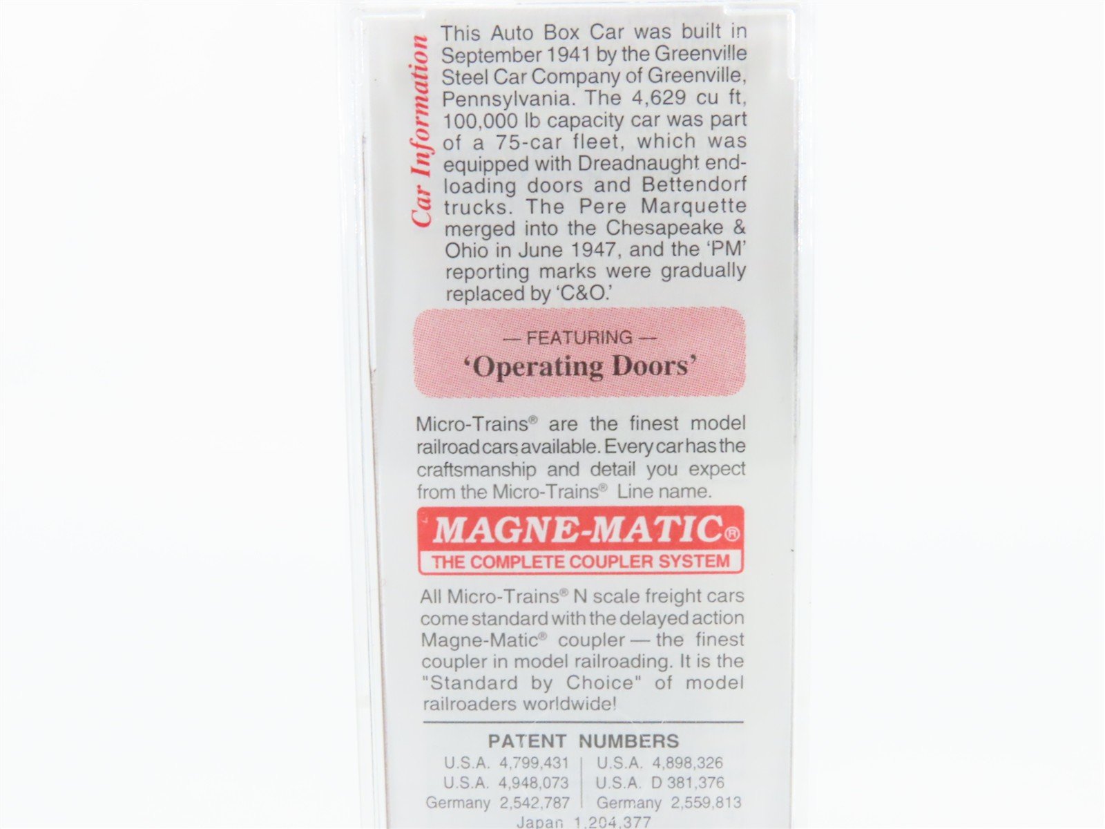 N Scale Micro-Trains 78100 PM Pere Marquette 50' Box Car 72142 RTR