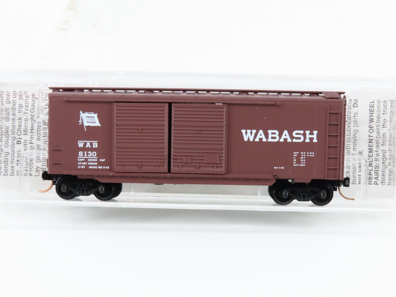 N Scale Micro-Trains 23130 WAB Wabash 40' Box Car 8130 RTR