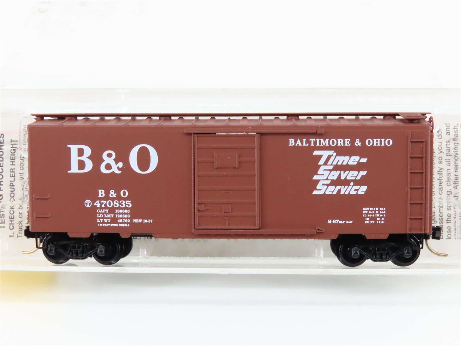 N Scale Micro-Trains 20346/3 B&O Baltimore & Ohio 40' Box Car 470835 RTR