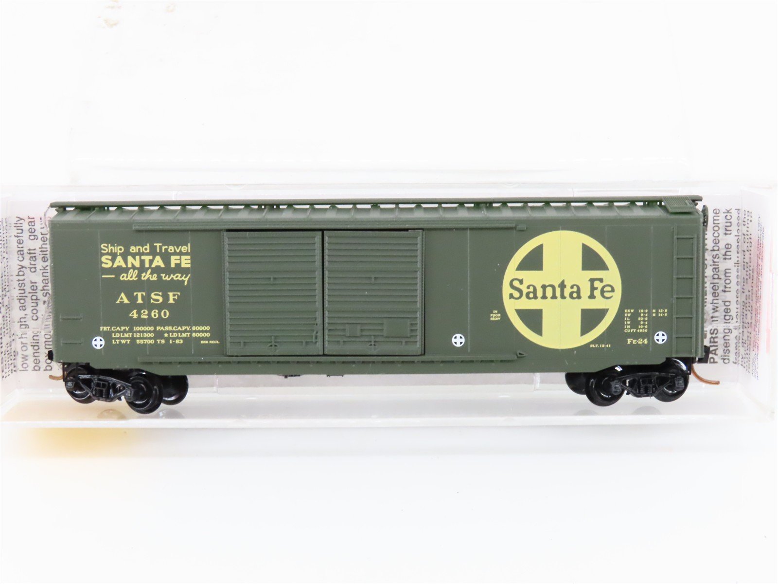 N Scale Micro-Trains MTL 34240 ATSF Santa Fe 50' Double Door Box Car #4260