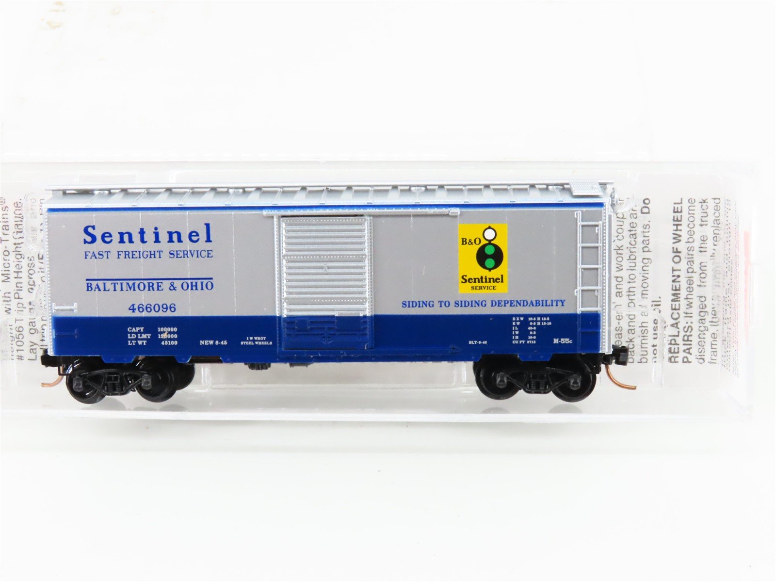 N Scale Micro-Trains 20256 B&O Baltimore & Ohio 40' Box Car 466096 RTR