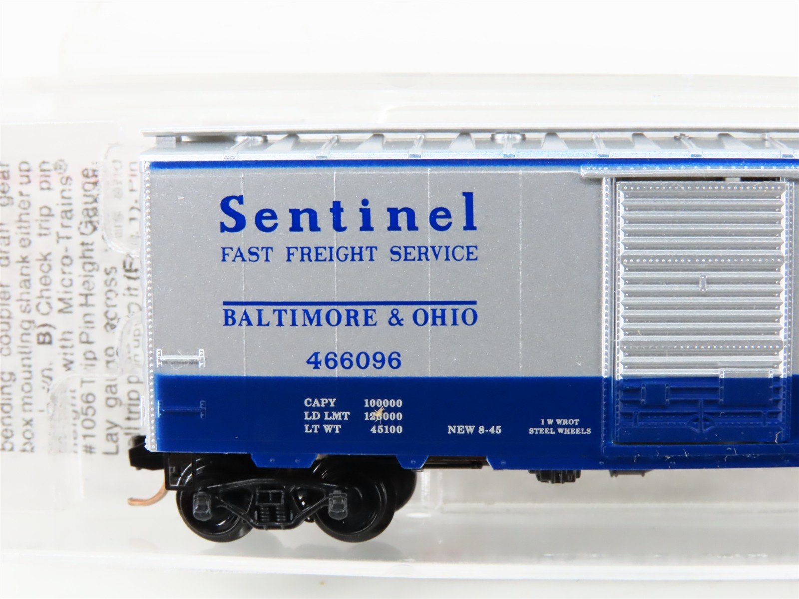 N Scale Micro-Trains 20256 B&O Baltimore & Ohio 40' Box Car 466096 RTR