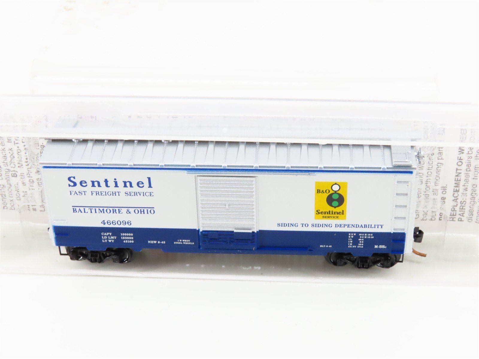 N Scale Micro-Trains 20256 B&O Baltimore & Ohio 40' Box Car 466096 RTR