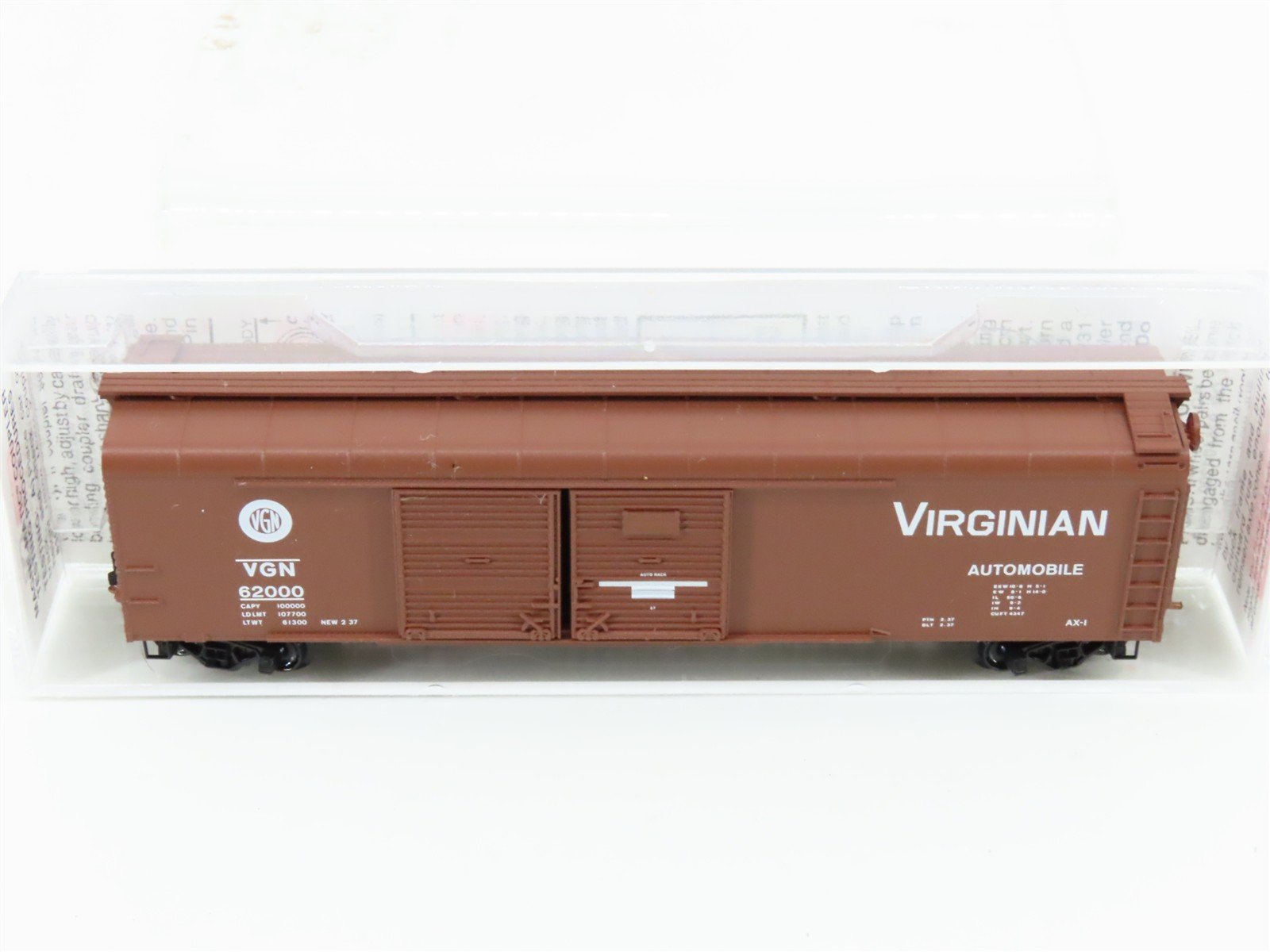 N Micro-Trains MTL 79050 VGN Virginian 50' Double Door Wagon Top Box Car 62000