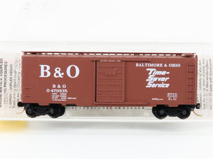 N Scale Micro-Trains 20346/3 B&O Baltimore & Ohio 40' Box Car 470835 RTR