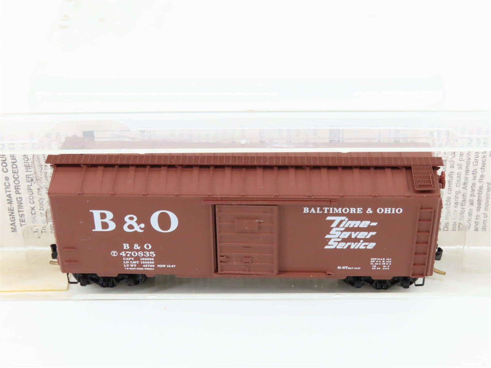 N Scale Micro-Trains 20346/3 B&O Baltimore & Ohio 40' Box Car 470835 RTR